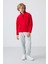 Kırmızı Kalın Yumuşak Dokulu Standart Fit Nakışlı Polar Erkek Çocuk Sweatshirt - 11221 2