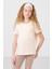 Ekru Pamuklu O Yaka Standart Fit Basic Kız Çocuk T-Shirt - 75177 1