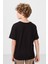 Siyah Pamuklu Yumuşak Dokulu Oversize Baskılı Erkek Çocuk T-Shirt - 11285 5