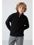 Siyah Kalın Yumuşak Dokulu Standart Fit Nakışlı Polar Erkek Çocuk Sweatshirt - 11221 4