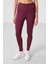 Bordo Polyester Standart Fit Esnek Performans Kadın Tayt - 94666 2