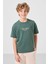 Açık Yeşil Pamuklu Yumuşak Dokulu Oversize Baskılı Erkek Çocuk T-Shirt - 11285 1