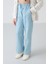 Açık Mavi Cepli Ön Dikiş Detaylı Geniş Paça Kız Çocuk Eşofman Altı -75144 2