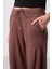 Kahverengi Yumuşak Dokulu Cep Detalı Rahat Form Kadın Pantolon - 94672 4
