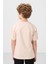 Bej Pamuklu Yumuşak Dokulu Oversize Baskılı Erkek Çocuk T-Shirt - 11285 5