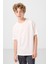 Ekru Pamuklu Yumuşak Dokulu Oversize Baskılı Erkek Çocuk T-Shirt - 11301 1
