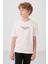 Ekru Pamuklu Yumuşak Dokulu Oversize Baskılı Erkek Çocuk T-Shirt - 11285 3