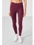 Bordo Esnek Standart Fit Performans Kadın Tayt - 94667 4