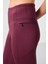 Bordo Esnek Standart Fit Performans Kadın Tayt - 94667 5