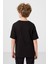 Siyah Pamuklu Yumuşak Dokulu Oversize Baskılı Erkek Çocuk T-Shirt - 11301 5