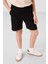 Siyah Pamuklu Yumuşak Dokulu Standart Fit Basic Erkek Çocuk Şort - 11289 5