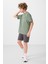 Açık Yeşil-Antrasit Pamuklu Oversize Fit Dokuma Hafif Esnek Chino Erkek Çocuk Şort Takım - 11279 3