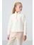 Ekru Kalın Yumuşak Dokulu Standart Fit Nakışlı Polar Kız Çocuk Sweatshirt - 75151 1