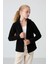 Siyah Kalın Yumuşak Dokulu Standart Fit Nakışlı Polar Kız Çocuk Sweatshirt - 75152 1