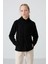 Siyah Kalın Yumuşak Dokulu Standart Fit Nakışlı Polar Kız Çocuk Sweatshirt - 75152 2