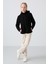 Siyah Kalın Yumuşak Dokulu Standart Fit Nakışlı Polar Kız Çocuk Sweatshirt - 75152 4