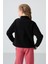 Siyah Kalın Yumuşak Dokulu Standart Fit Nakışlı Polar Kız Çocuk Sweatshirt - 75151 5