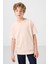 Bej Pamuklu Yumuşak Dokulu Oversize Basic Erkek Çocuk T-Shirt - 11297 1