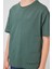 Açık Yeşil Pamuklu Yumuşak Dokulu Oversize Basic Erkek Çocuk T-Shirt - 11297 5