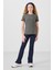 Haki Pamuklu O Yaka Standart Fit Basic Kız Çocuk T-Shirt - 75177 4