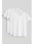 Standart Fit Basic V Yaka 3lü Paket Beyaz Erkek T-Shirt 87912 1
