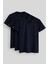 Standart Fit Basic V Yaka 3lü Paket Lacivert Erkek T-Shirt 87912 1
