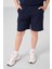 Lacivert Pamuklu Oversize Fit Dokuma Hafif Esnek Chino Erkek Çocuk Şort Takım - 11279 3
