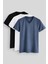 Standart Fit Basic V Yaka 3lü Paket Siyah-Beyaz-Petrol Erkek T-Shirt 87912 1