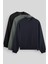 Standart Fit Basic O Yaka 3'lü Paket Siyah-Lacivert-Çağla Erkek Sweatshirt 88053 1