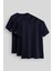 Standart Fit Basic O Yaka 3lü Paket Lacivert Erkek T-Shirt 87911 1