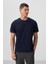 Standart Fit Basic O Yaka 3lü Paket Lacivert Erkek T-Shirt 87911 3