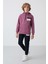 Tommy Life Soft Vişne-Lacivert Pamuklu Kalın Içi Tüylü Yumuşak Dokulu Standart Fit Nakışlı Erkek Çocuk eşofman takım - 11255 1