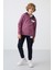 Tommy Life Soft Vişne-Lacivert Pamuklu Kalın Içi Tüylü Yumuşak Dokulu Standart Fit Nakışlı Erkek Çocuk eşofman takım - 11255 3