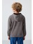 Koyu Gri Kalın Yumuşak Dokulu Standart Fit Nakışlı Polar Erkek Çocuk Sweatshirt - 11230 5