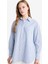 Relax Fit Oxford Çizgili Uzun Kollu Gömlek Tunik D4772AX25AU 1