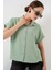 Oversize Kısa Kol Gömlek 20322 - Çağla 4