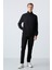 Siyah Pamuklu Kalın Yumuşak Dokulu Comfort Fit Basic Erkek Eşofman Takım - 85260 1