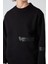 Siyah Pamuklu Kalın İçi Tüylü Yumuşak Dokulu Standart Fit Baskılı Erkek Çocuk Sweatshirt - 11238 2