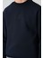 Lacivert Pamuklu Kalın İçi Tüylü Yumuşak Dokulu Standart Fit Nakışlı Erkek Çocuk Sweatshirt - 11232 3