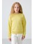 Sarı Pamuklu İçi Tüylü Yumuşak Dokulu Oversize Nakışlı Kız Çocuk Sweatshirt - 75150 1