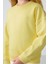 Sarı Pamuklu İçi Tüylü Yumuşak Dokulu Oversize Nakışlı Kız Çocuk Sweatshirt - 75150 2