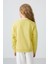 Sarı Pamuklu İçi Tüylü Yumuşak Dokulu Oversize Nakışlı Kız Çocuk Sweatshirt - 75150 5
