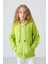 Lime Yeşil Pamuklu İçi Tüylü Yumuşak Dokulu Standart Fit Nakışlı Kız Çocuk Sweatshirt - 75149 1