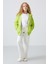 Lime Yeşil Pamuklu İçi Tüylü Yumuşak Dokulu Standart Fit Nakışlı Kız Çocuk Sweatshirt - 75149 4