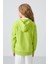 Lime Yeşil Pamuklu İçi Tüylü Yumuşak Dokulu Standart Fit Nakışlı Kız Çocuk Sweatshirt - 75149 5