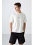 Tommy Life Ekru Pamuklu Kalın Yumuşak Dokulu Oversize Fit Baskılı Erkek T-Shirt - 88328 4