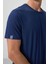 Tommy Life İndigo Erkek Basic Kısa Kol Standart Kalıp O Yaka T-Shirt - 87911 3