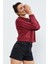 Bordo Uzun Kol Rahat Form Kapüşonlu Kadın Sweatshirt - 97115 1
