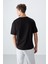 Siyah Pamuklu Kalın Yumuşak Dokulu Oversize Fit Baskılı Erkek T-Shirt - 88342 5