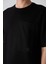 Tommy Life Siyah Pamuklu Kalın Yüzeyi Dokulu Oversize Fit Basic Erkek T-Shirt - 88341 3